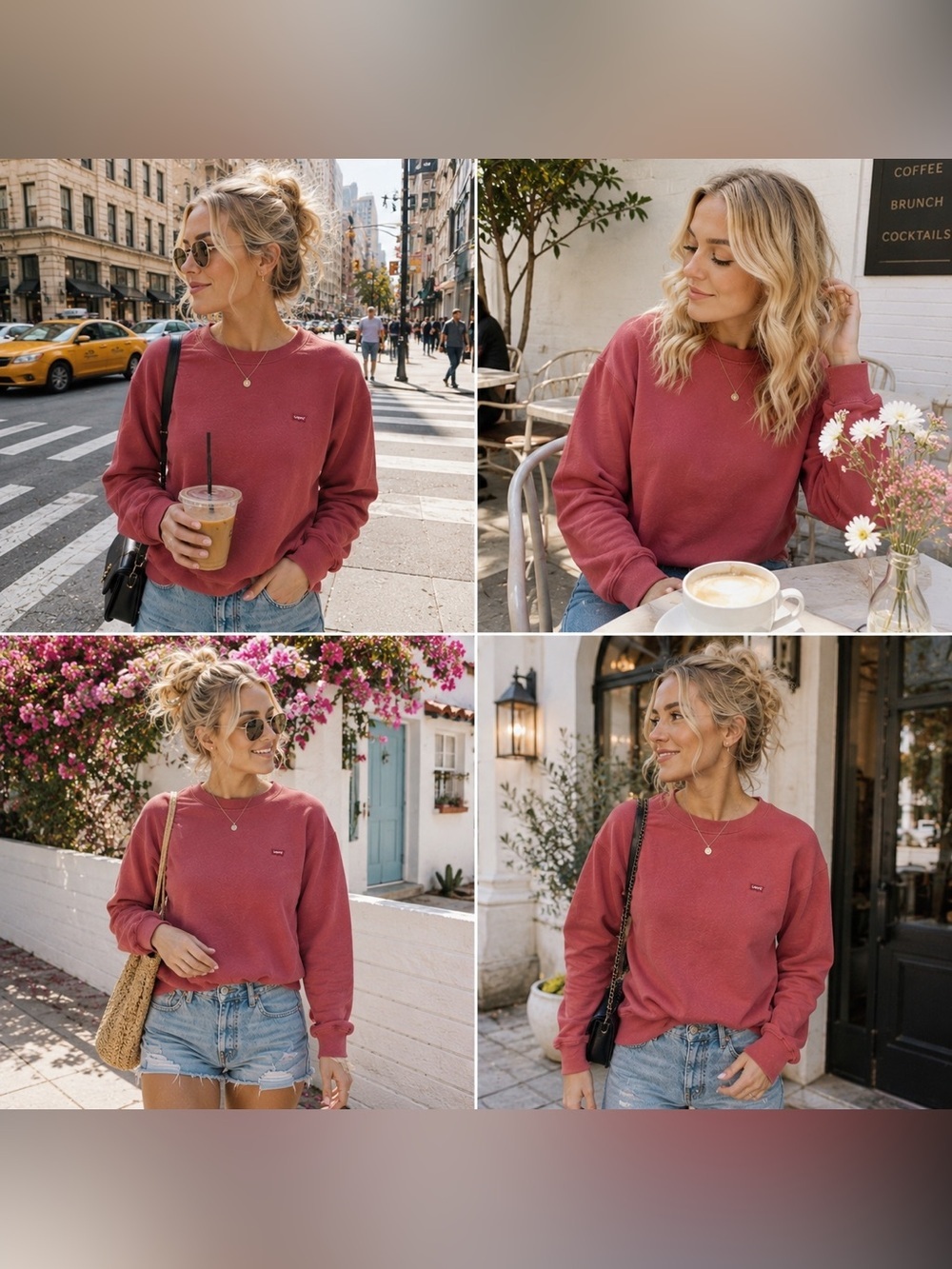 Levi's Washed Rose Crewneck Sweater